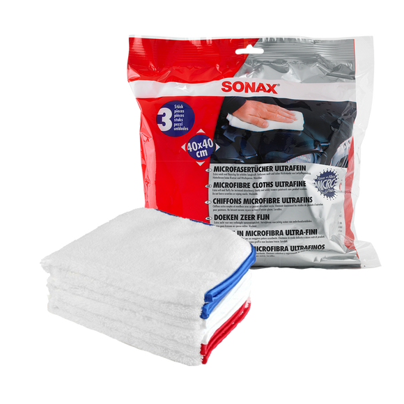 SONAX Microfiber Cloths Ultrafine 3-pack